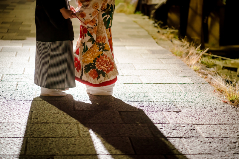 足元ショットとお二人の影