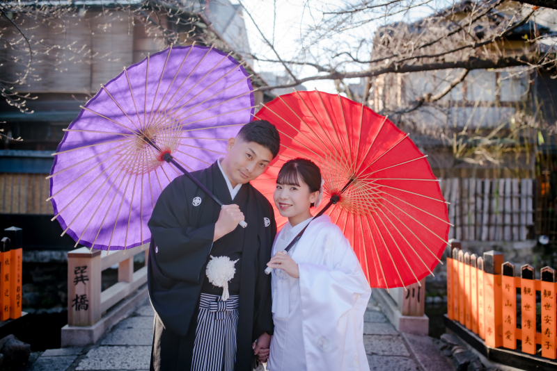 番傘で華やかに！