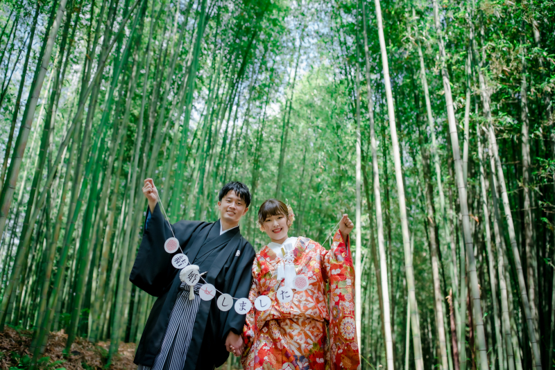 竹林とガーランド