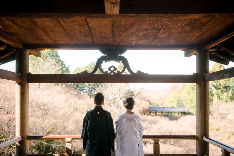 美しい景色と後ろ姿