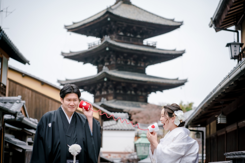 白無垢衣装でロケ撮影♪in八坂の塔