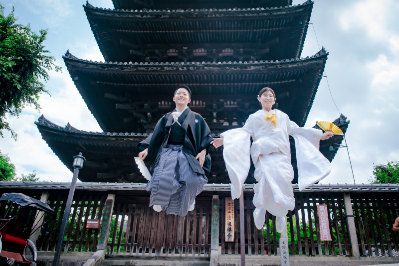 八坂の塔の真下で！