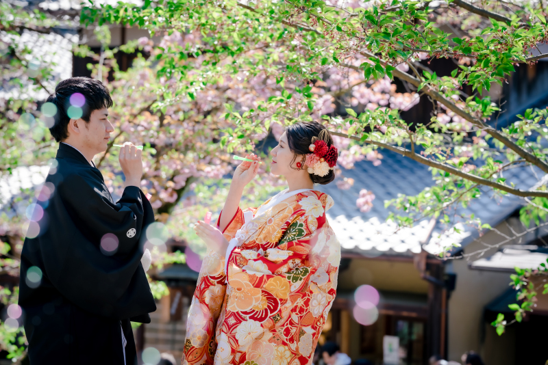 シャボン玉でキラキラに！