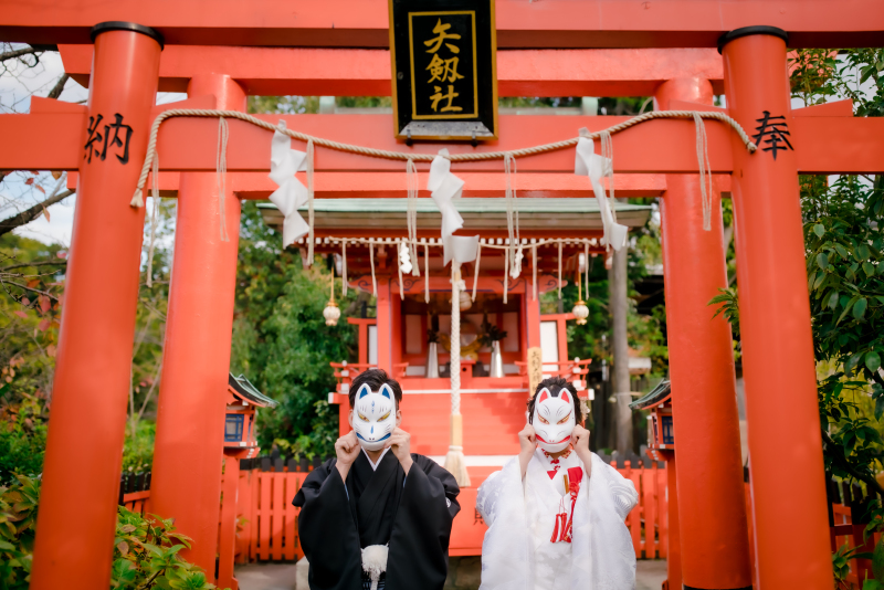 狐のお面が可愛い♡