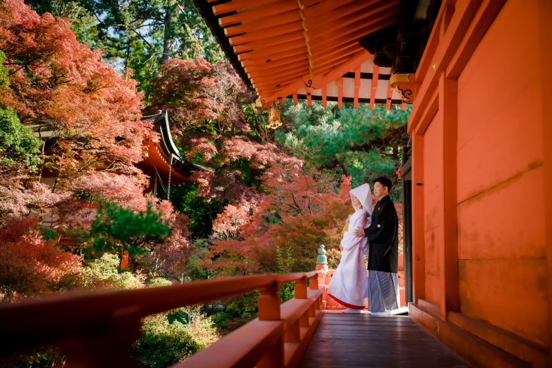 赤や朱色に囲まれて