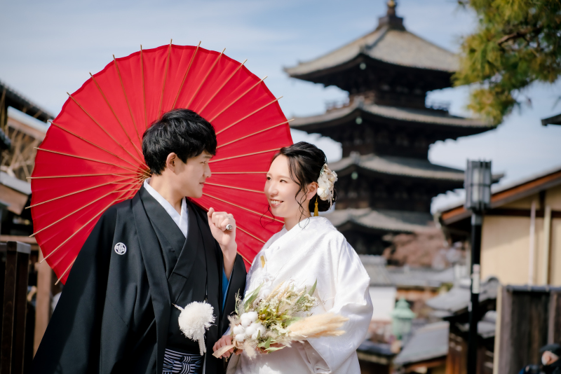 衣装1点+綿帽子!八坂の塔周辺のロケ撮影♪