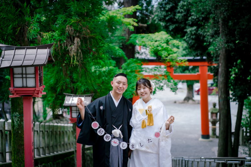 鳥居とガーランド