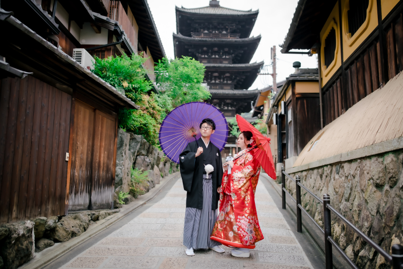 街並みと五重の塔