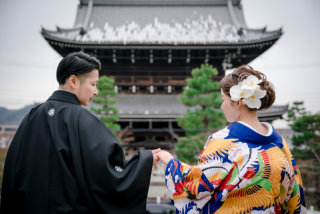 寺院での和装前撮り