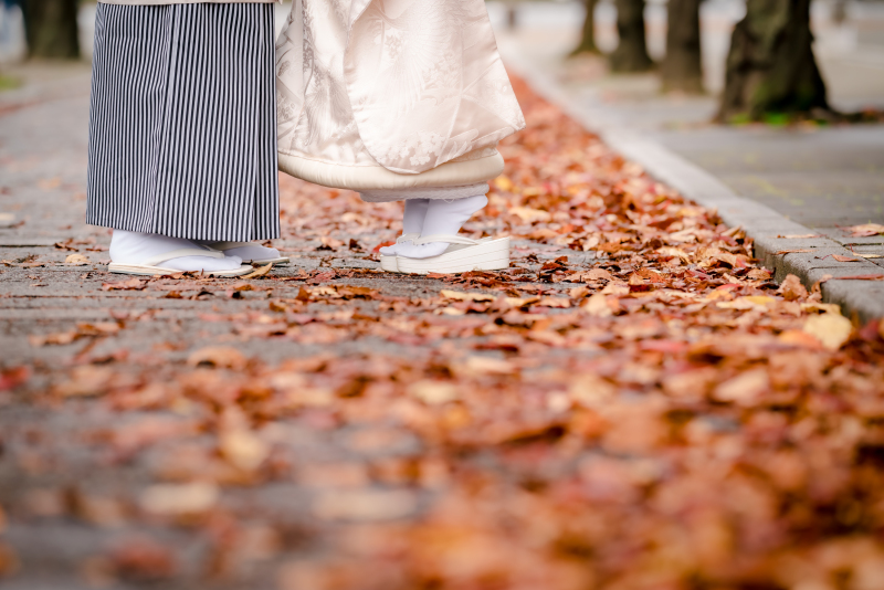 紅葉&times;足元ショット