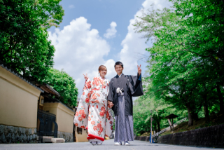 清々しい晴天と京都の街