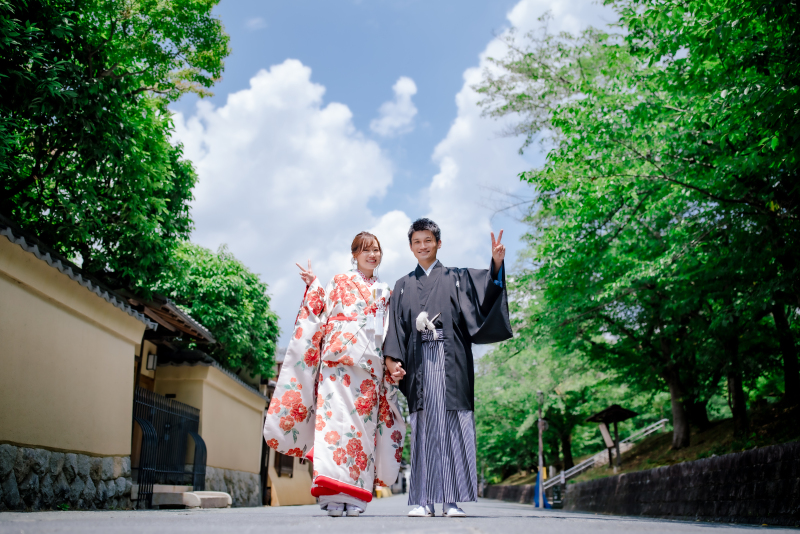 清々しい晴天と京都の街