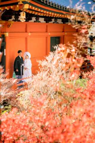 紅葉が素敵な前撮り