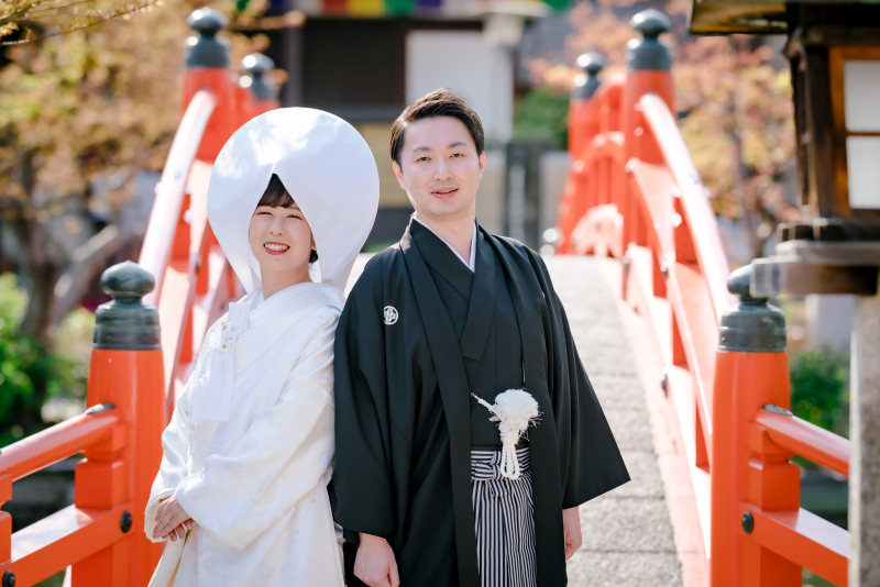 橋の前でにっこりと...♡