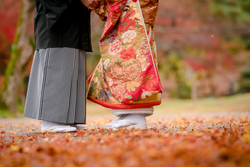 紅葉の絨毯で足元ショット！