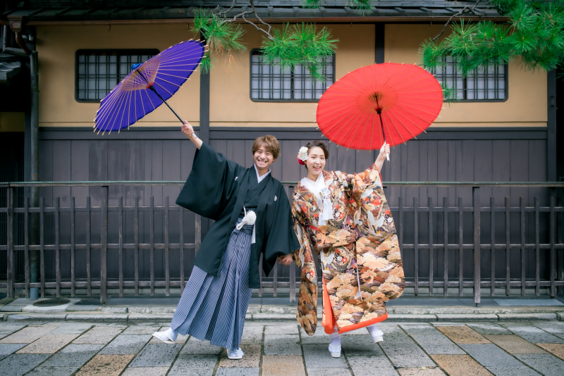 番傘でハイポーズ！