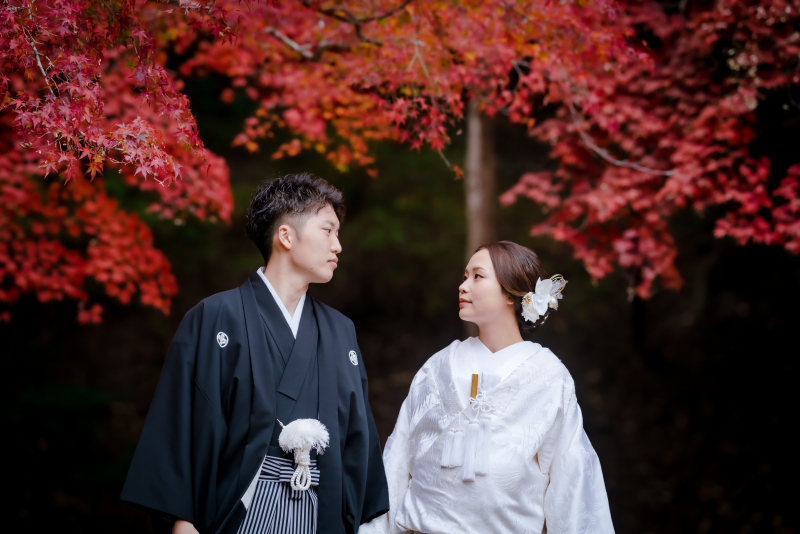 紅葉が色づく嵐山にて衣装2点のロケ撮影！