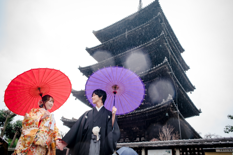 八坂の塔周辺&times;神社仏閣にて衣装2点ロケ撮影♪