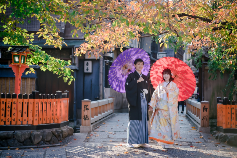 秋の祇園の風景