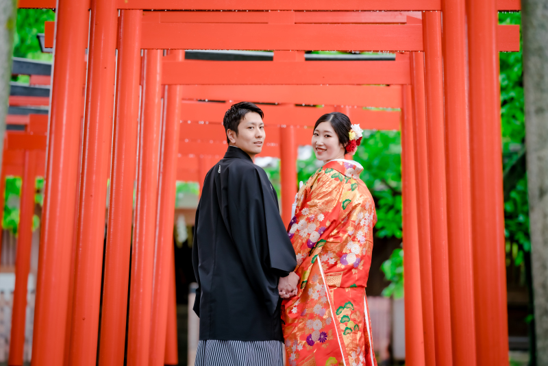 鳥居と振り返り