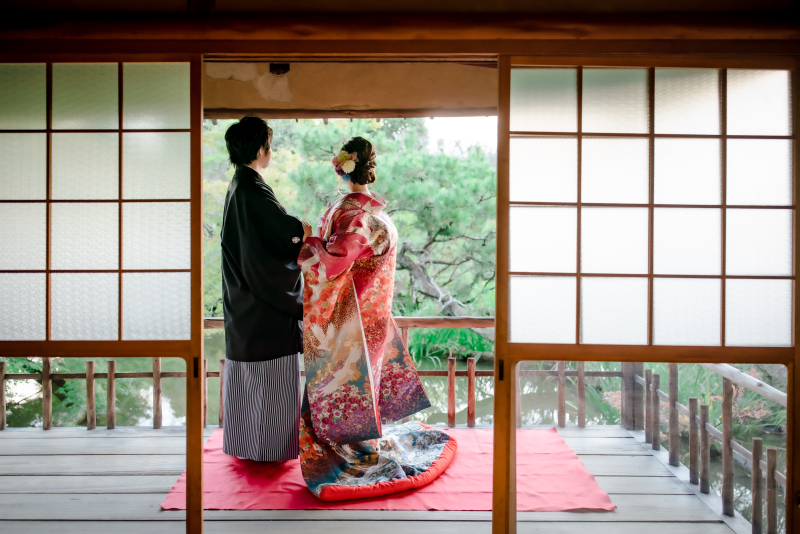 お庭を眺めながら