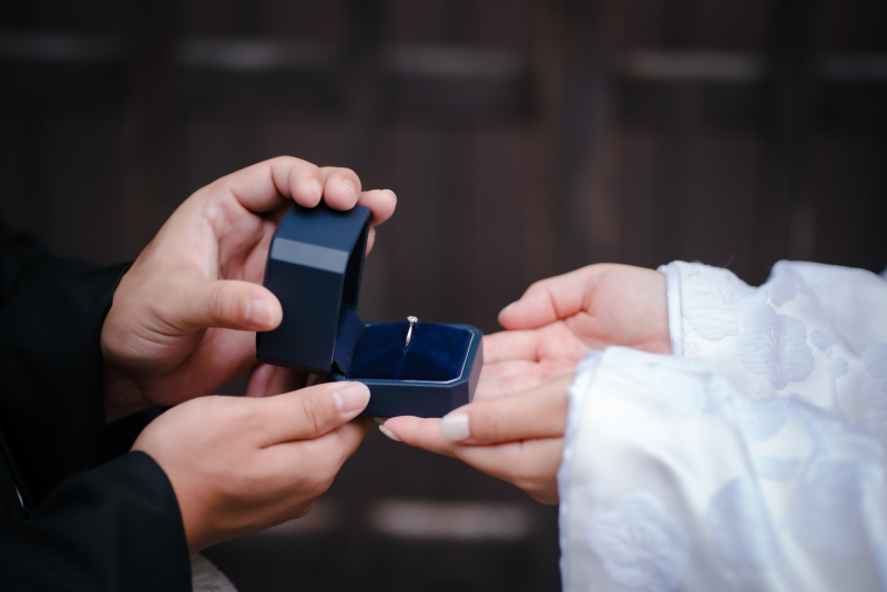 指輪のケースと手元ショット！