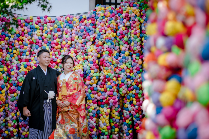 カラフル写真映えスポットで撮影