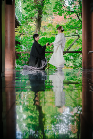 幻想的な寺院で白無垢＆京都の街並みで色打掛