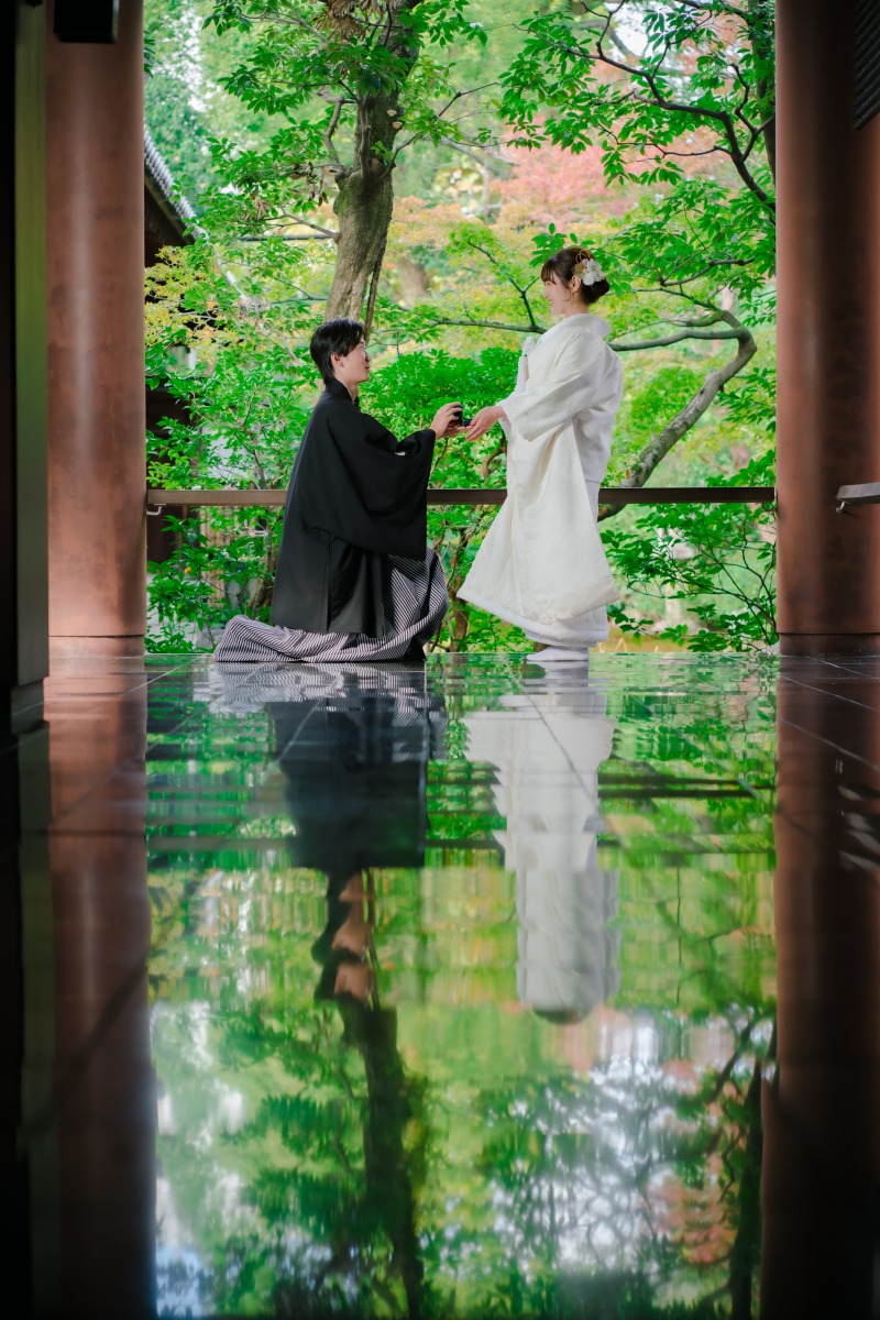 幻想的な寺院で白無垢＆京都の街並みで色打掛