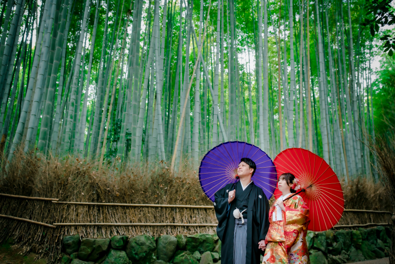 竹林が美しい衣装1点嵐山でのロケ撮影♪