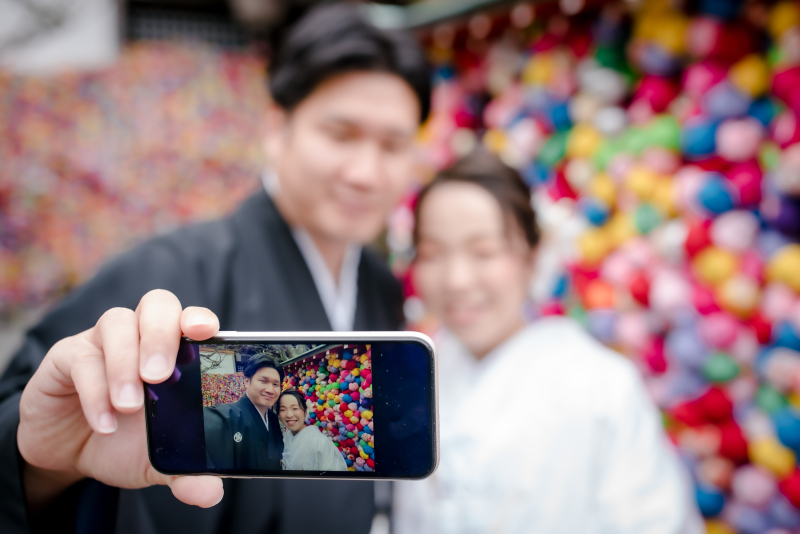 携帯を使ってこんなショットも！