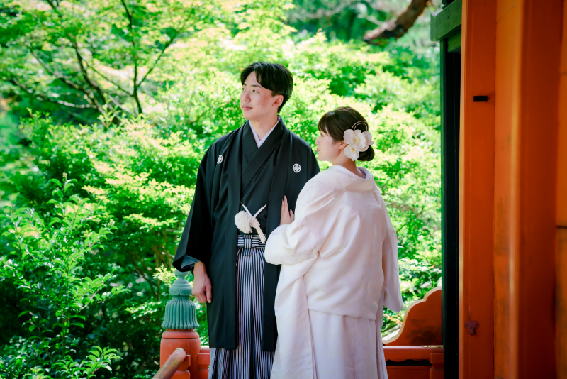 お庭を眺めるお二人♪