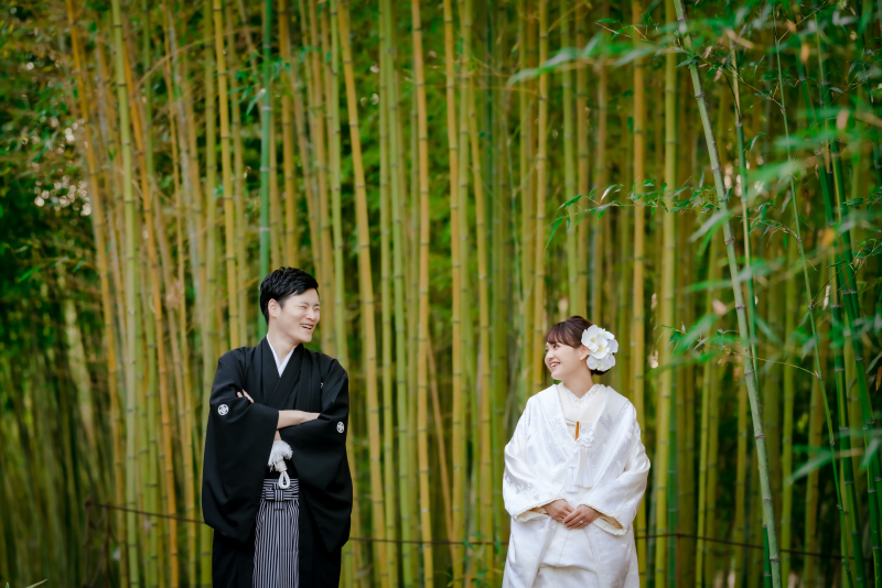 竹林の中で...♡