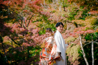 紅葉色づく嵐山ロケーション