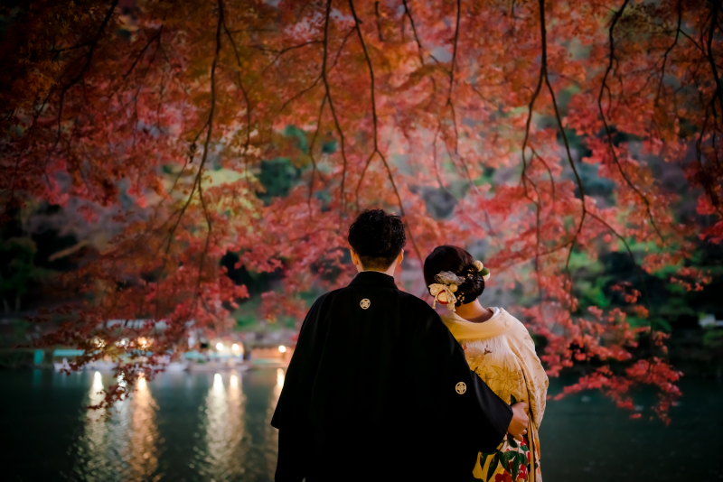 日が暮れ始めた嵐山♪