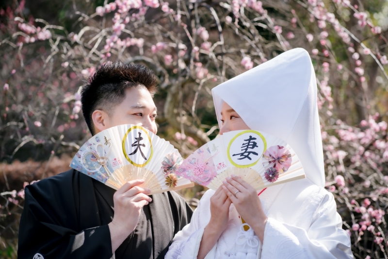 梅の花と京都の街