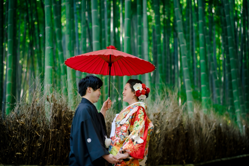 竹林と紅葉！衣装2点の嵐山ロケ撮影！