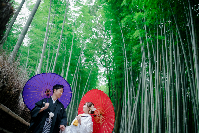 竹林の中で...♡