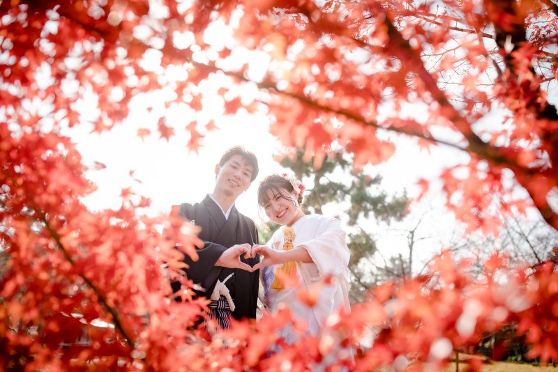 紅葉に囲まれて...♡