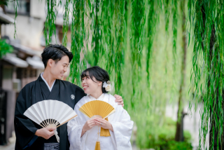 祇園と自然公園で衣装2点ロケ