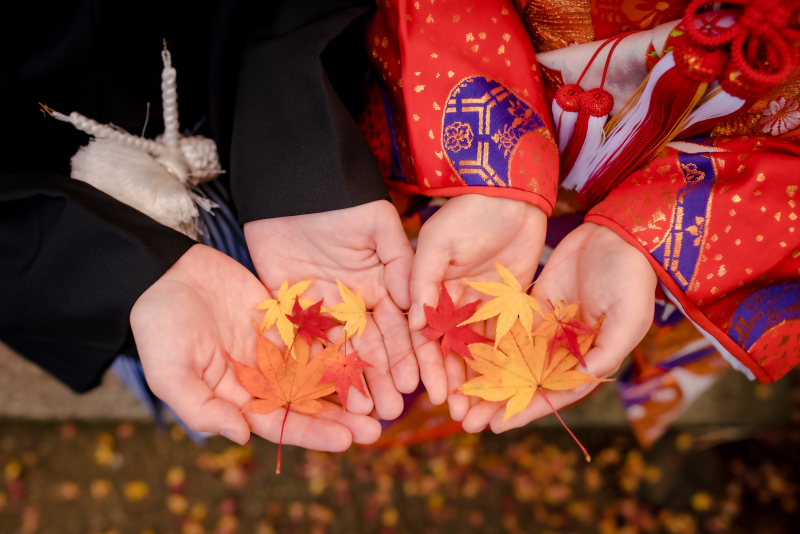 紅葉&times;手元ショット