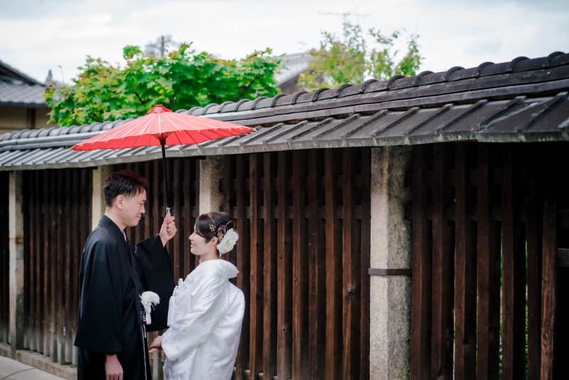 番傘で相合傘♡