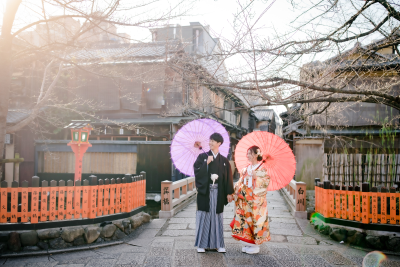 巽橋の前での一枚!