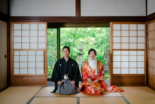 神社と和室ロケーション撮影