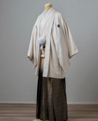 白金紋付×黒金グラデーション袴