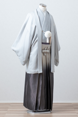 グレー紋付×グラデーション袴