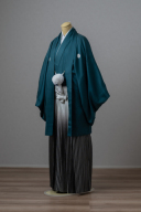 緑紋付×グラデーション袴