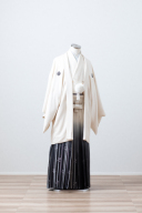 白紋付&times;竹柄ベージュグラデーション袴