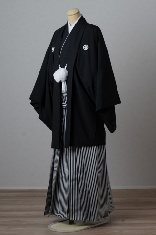 黒箔紋付×縞ラメ袴