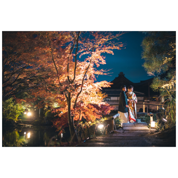 紅葉ライトアップとともに